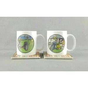 Tennis Player "Game Set Match" Wondermugs Heat Activated Coffee Mug Cup Set of 2